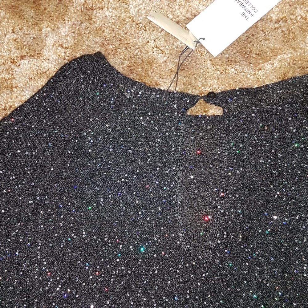 Zara Knit Holographic Sequin Long Sleeve Top - Picture 8 of 8